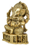 White Whale Brass Decor India Mangalkari Ganesha Statue Home Decor