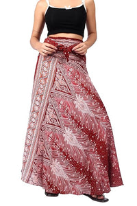 Whitewhale Printed Long Skirts for Women | 2-in-1 Boho Dress & Maxi Skirt for Bohemian Festivals, Vacation & Casual wear