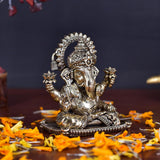 White Whale Superfine Lord Ganesha Brass Statue Hindu Religious Lord Ganesha Sculpture Figurine Ideal for Gift & Home Decor