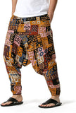 Whitewhale Mens Cotton Printed Harem Pants Pockets Yoga Trousers Hippie