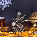 White Whale Superfine Antique Maa Saraswati Brass Statue Religious Goddess Sculpture Idol Home Décor