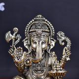 White Whale Superfine Lord Ganesha Brass Statue Hindu Religious Sitting Lord Ganesha  Sculpture Figurine Ideal for Gift & Home Decor