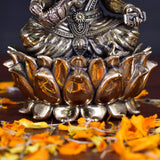 White Whale Superfine Antique Maa Saraswati Brass Statue Religious Goddess Sculpture Idol Home Décor