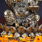 White Whale Superfine Lord Ganesha Brass Statue Hindu Religious Sitting Lord Ganesha  Sculpture Figurine Ideal for Gift & Home Decor