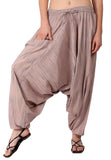 Whitewhale Mens Women Cotton Stripe Aladdin Loose Baggy Boho Hippie Harem Pants