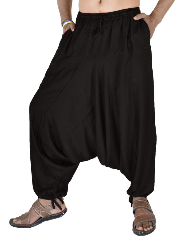 Whitewhale Men's Rayon Solid Harem Pants Yoga Trousers Hippie Pant