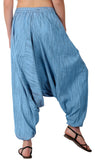 Whitewhale Mens Women Cotton Stripe Aladdin Loose Baggy Boho Hippie Harem Pants