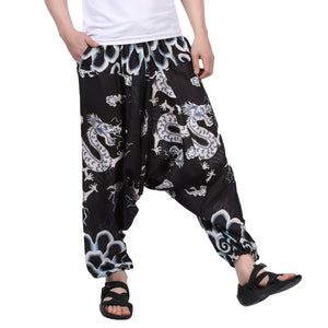 Whitewhale Men's Cotton Solid Harem Pants Yoga Trousers Hippie Pant