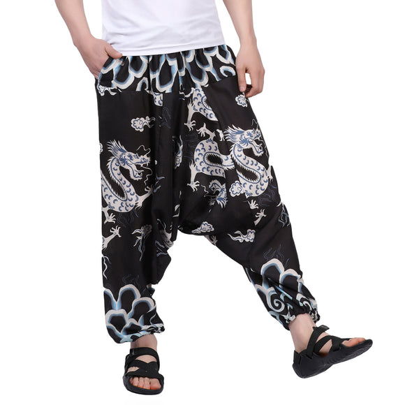 Whitewhale Men's Cotton Solid Harem Pants Yoga Trousers Hippie Pant