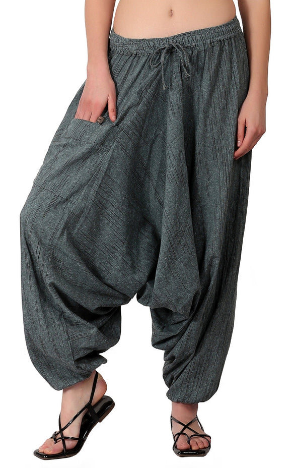 Whitewhale Mens Women Cotton Stripe Aladdin Loose Baggy Boho Hippie Harem Pants