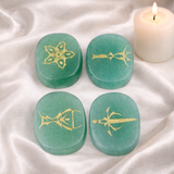White Whale 4 pcs Engraved Tarot Symbol Palm Stones Reiki Balancing