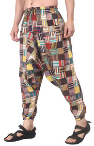 Whitewhale Mens Cotton Printed Harem Pants Pockets Yoga Trousers Hippie