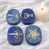 White Whale 4 pcs Engraved Tarot Symbol Palm Stones Reiki Balancing