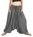 Whitewhale Men Women Rayon Baggy Hippie Boho Gypsy Aladdin Yoga Harem Pants