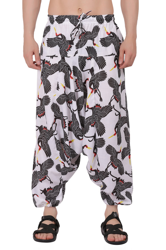Whitewhale Men's Cotton Solid Harem Pants Yoga Trousers Hippie Pant