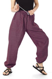 Whitewhale Women Cotton Elastic Waist Drawstring Summer Casual Baggy Hippie Yoga Pants