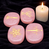 White Whale 4 pcs Engraved Tarot Symbol Palm Stones Reiki Balancing