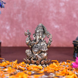 White Whale Superfine Lord Ganesha Brass Statue Hindu Religious Sitting Lord Ganesha  Sculpture Figurine Ideal for Gift & Home Decor