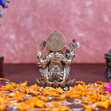 White Whale Superfine Lord Ganesha Brass Statue Hindu Religious Sitting Lord Ganesha  Sculpture Figurine Ideal for Gift & Home Decor