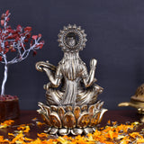 White Whale Superfine Antique Maa Saraswati Brass Statue Religious Goddess Sculpture Idol Home Décor