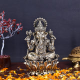 White Whale Superfine Lord Ganesha Brass Statue Hindu Religious Sitting Lord Ganesha  Sculpture Figurine Ideal for Gift & Home Decor