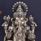 White Whale Superfine Lord Ganesha Brass Statue Hindu Religious Sitting Lord Ganesha  Sculpture Figurine Ideal for Gift & Home Decor