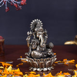 White Whale Superfine Lord Ganesha Brass Statue Hindu Religious Sitting Lord Ganesha  Sculpture Figurine Ideal for Gift & Home Decor