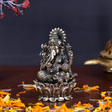 White Whale Superfine Lord Ganesha Brass Statue Hindu Religious Sitting Lord Ganesha  Sculpture Figurine Ideal for Gift & Home Decor