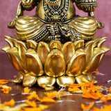 White Whale Superfine Lord Ganesha Brass Statue Hindu Religious Sitting Lord Ganesha  Sculpture Figurine Ideal for Gift & Home Decor
