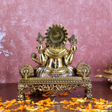 White Whale Superfine Lord Ganesha Brass Statue Hindu Religious Sitting Lord Ganesha  Sculpture Figurine Ideal for Gift & Home Decor