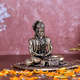 White Whale Suprefine Brass Hanuman Statue Strength Monkey Lord Bajrang Bali Idol Sitting Position Brass Sculpture Diwali Decor Gifts