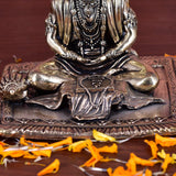 White Whale Suprefine Brass Hanuman Statue Strength Monkey Lord Bajrang Bali Idol Sitting Position Brass Sculpture Diwali Decor Gifts