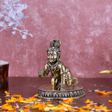 White Whale Superfine Little Krishna Idol India Hind Hindu God Brass Sculpture Makhan Krishna Statue Decor Gift