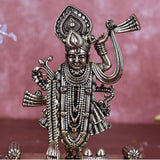 White Whale Superfine Lord Krishna Lifting Govardhan Mountain Brass (Standard, Golden)