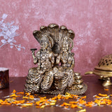 White Whale Superfine Lord Vishnu with Lakshmi Rest Upon Shesha Naag Brass Statue Religious Strength Sculpture Idol