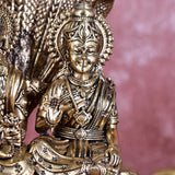 White Whale Superfine Lord Vishnu with Lakshmi Rest Upon Shesha Naag Brass Statue Religious Strength Sculpture Idol