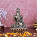 White Whale Superfine Brass Buddha Statue Blessing Murti for Home Decor Entrance Office Table Living Room Meditation Luck Gift Feng Shui