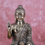 White Whale Superfine Brass Buddha Statue Blessing Murti for Home Decor Entrance Office Table Living Room Meditation Luck Gift Feng Shui