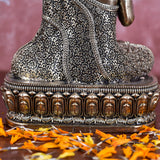 White Whale Superfine Brass Buddha Statue Blessing Murti for Home Decor Entrance Office Table Living Room Meditation Luck Gift Feng Shui