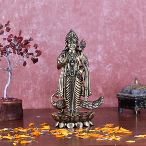 White Whale Superfine Brass Lord Kartik Standing Idol with Peacock The Vehicle of Kartikeya