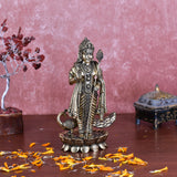 White Whale Superfine Brass Lord Kartik Standing Idol with Peacock The Vehicle of Kartikeya