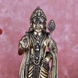 White Whale Superfine Brass Lord Kartik Standing Idol with Peacock The Vehicle of Kartikeya