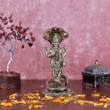 White Whale Superfine Brass Hindu God Lord Vishnu Bhagwan With Sheshnaag Lord Vishnu Idol Statue Murti