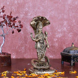 White Whale Superfine Brass Hindu God Lord Vishnu Bhagwan With Sheshnaag Lord Vishnu Idol Statue Murti