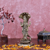 White Whale Superfine Brass Hindu God Lord Vishnu Bhagwan With Sheshnaag Lord Vishnu Idol Statue Murti