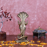 White Whale Superfine Brass Hindu God Lord Vishnu Bhagwan With Sheshnaag Lord Vishnu Idol Statue Murti