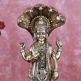 White Whale Superfine Brass Hindu God Lord Vishnu Bhagwan With Sheshnaag Lord Vishnu Idol Statue Murti