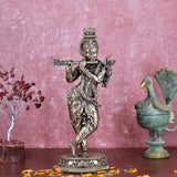 White Whale Superfine Brass Hindu God Lord Krishna Bhagwan Lord Krishna Idol Statue Murti