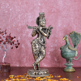 White Whale Superfine Brass Hindu God Lord Krishna Bhagwan Lord Krishna Idol Statue Murti