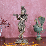 White Whale Superfine Brass Hindu God Lord Krishna Bhagwan Lord Krishna Idol Statue Murti